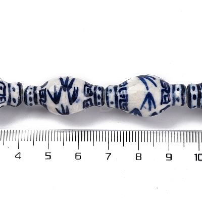 Handmade Blue and White Porcelain Beads Strands PORC-I027-13C-1