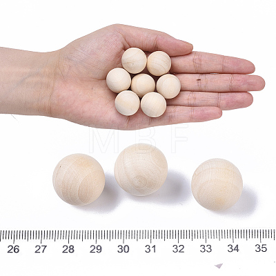 Natural Wooden Round Ball WOOD-T014-20mm-1