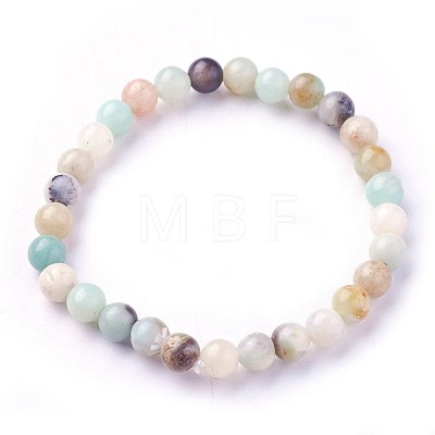 Natural Flower Amazonite Beads Stretch Bracelets BJEW-F380-01-A09-1