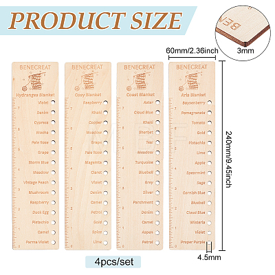 Wood Temperature Blanket Reusable Color Chart AJEW-WH0007-08-1