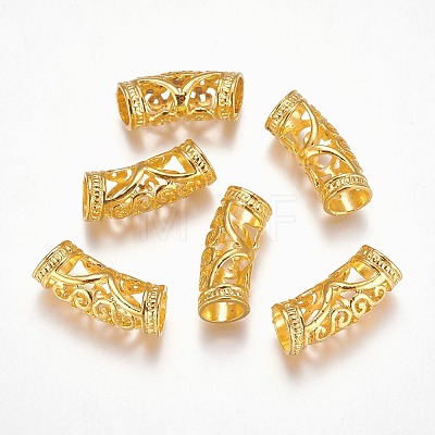 Alloy Curved Tube Beads PALLOY-J154-56G-1