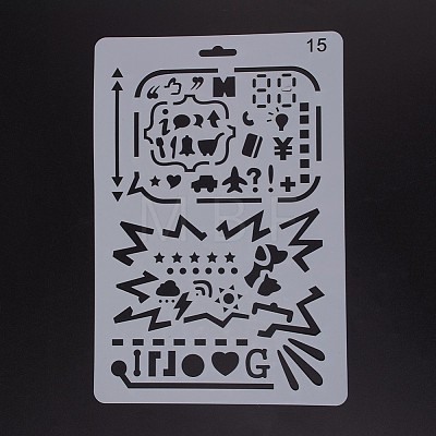 Plastic Reusable Drawing Painting Stencils Templates DIY-F018-B15-1