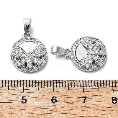 Brass Micro Pave Cubic Zirconia Charms KK-L222-017P-1