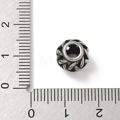 304 Stainless Steel European Beads STAS-H238-09L-AS-1
