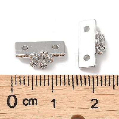 Brass Micro Pave Clear Cubic Zirconia Slide Charms KK-P239-17P-1