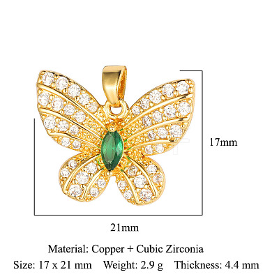 Brass Micro Pave Cubic Zirconia Pendants ZIRC-OY001-31-1