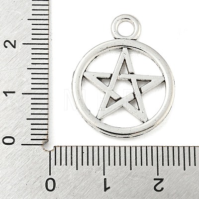 Tibetan Style Alloy Ring with Star Pendants TIBEP-Q043-036-RS-1