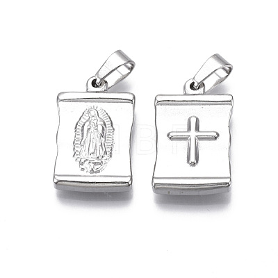 304 Stainless Steel Lady of Guadalupe Pendants X-STAS-R112-003-1