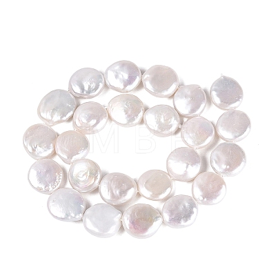 Natural Baroque Keshi Pearl Coin Beads Strands PEAR-S018-03J-1