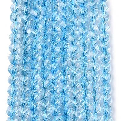 Crackle Transparent Glass Beads Strands GLAA-N068-02A-03-1