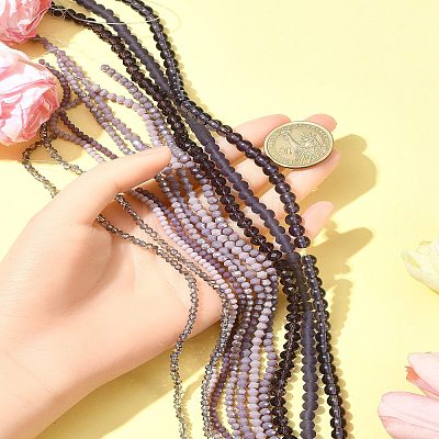 Electroplate Glass Beads Strands EGLA-FS0001-42F-1