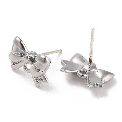 Silver Alloy Stud Earring Findings EJEW-H108-01E-S-1
