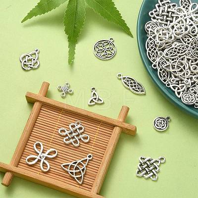 100Pcs 10 Styles Tibetan Style Alloy Pendants TIBEP-CJ0002-45-1