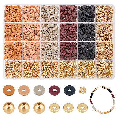 DICOSMETIC Polymer Clay Disc & CCB Plastic Beads DIY Jewelry Making Finding Kit DIY-DC0002-77-1