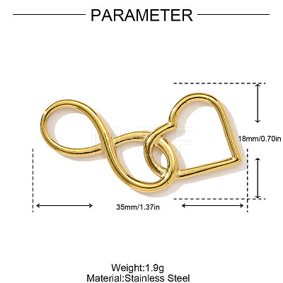 304 Stainless Steel Connector Charms STAS-OY004-07G-1