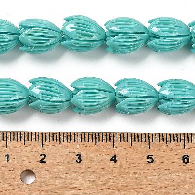 Synthetic Coral Dyed Carved Beads Strands CORA-P004-01C-1