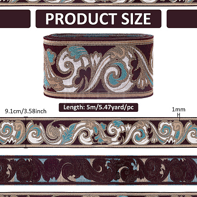 5M Polyester Jacquard Grid Ribbon OCOR-WH0003-088A-01-1