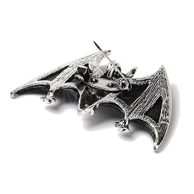 Tibetan Style Alloy Bat Brooches JEWB-A021-01A-AS-1