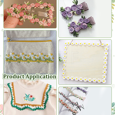 5 Yards Polyester Flower DIY-PH0038-22-1