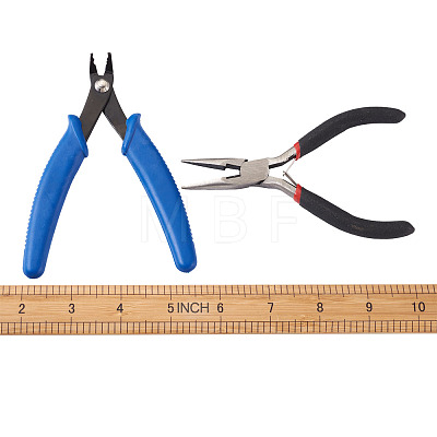 Kissitty Carbon Steel Jewelry Pliers PT-YS0001-01-1