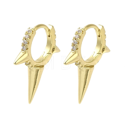 Rack Plating Brass Micro Pave Clear Cubic Zirconia Huggie Hoop Earrings for Women EJEW-C097-13G-05-1