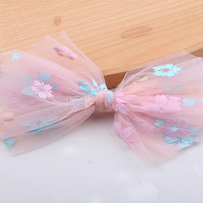4.5M Sakura Printed Chinlon Tulle Rolls DIY-LP0005-97B-1