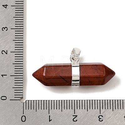 Natural Red Jasper Double Terminal Pointed Pendants G-NH0001-15P-09-1