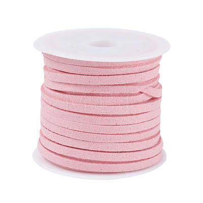 3x1.5mm Hot Pink Flat Faux Suede Cord X-LW-R003-28-1