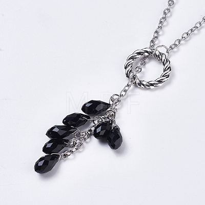Iron Cable Chains Lariat Necklaces NJEW-JN01672-1