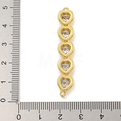 Rack Plating Brass Clear Cubic Zirconia Connector Charms KK-C074-19G-02-1