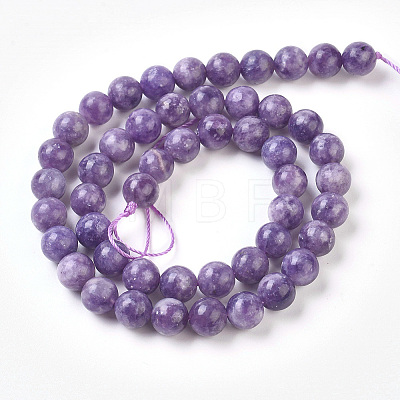 Natural Lepidolite/Purple Mica Stone Beads Strands G-L535-01-10mm-1