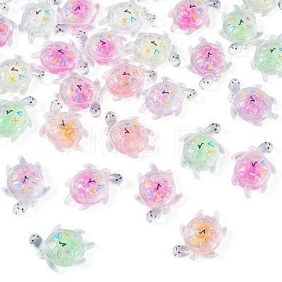30Pcs Transparent Acrylic and Glitter Powder Pendants TACR-TA0001-91-1