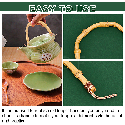   3Pcs 3 Style U-shape Bamboo Teapot Handle FIND-PH0005-87-1