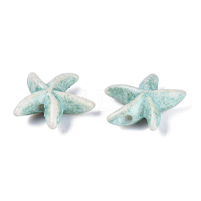 Spray Painted Synthetic Turquoise Beads Strands G-Q606-110F-1