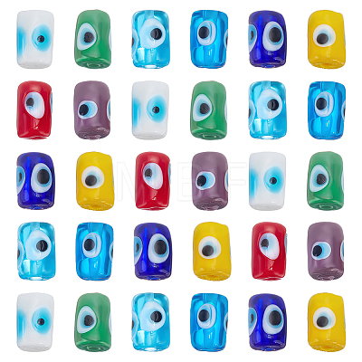30Pcs Handmade Evil Eye Lampwork Beads LAMP-ME0001-14-1