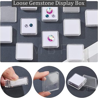 Transparent Acrylic Loose Diamond Display Boxes CON-WH0087-54B-1