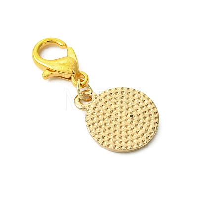 Smiling Face Alloy Enamel Pendant Decorations HJEW-JM02890-1