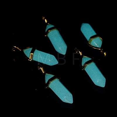 Luminous/Glow Bullet Glass Pointed Pendants GLAA-K058-01G-01-1