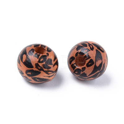 Painted Natural Wood Beads WOOD-S057-024E-1