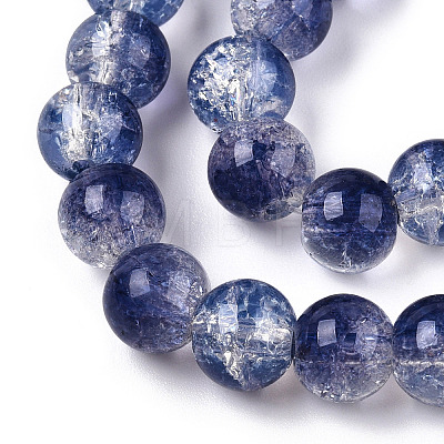 Transparent Crackle Baking Painted Glass Beads Strands DGLA-T003-01A-02-1