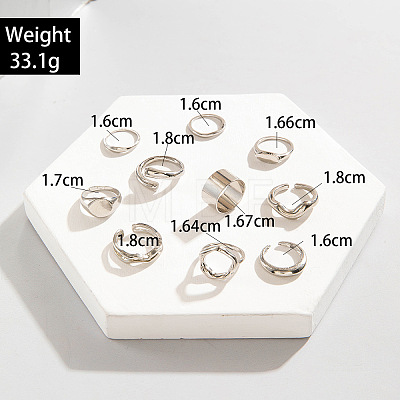 10Pcs Alloy Finger Rings Sets WG7802C-30-1