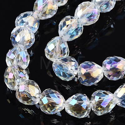 Transparent Glass Beads Strands X-EGLA-T008-14A-02-1