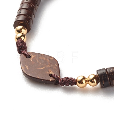 Handmade Disc Coconut Braided Bead Bracelet BJEW-JB07354-1