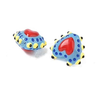 Baking Paint Glass Bumpy Beads Heart LAMP-V001-09E-1