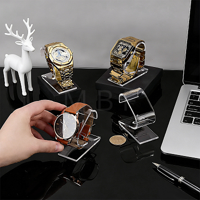 10Pcs C Shaped Acrylic Single Watch Display Stands ODIS-PH0009-32-1