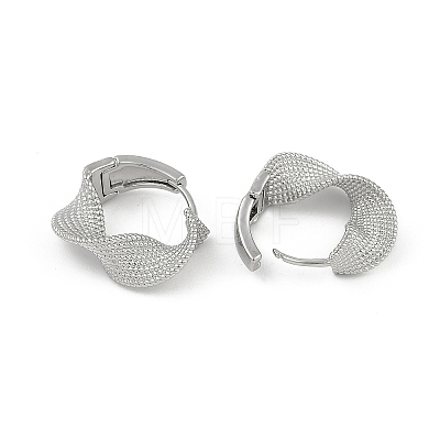 Brass Twist Hoop Earrings EJEW-Q391-05P-01-1