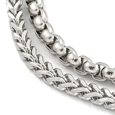 Tarnish Resistant 201 Stainless Steel Multi-Strand Chains Bracelets BJEW-F473-05P-03-1