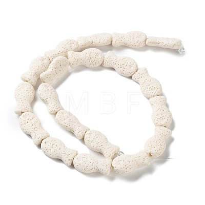 Fish Dyed Natural Lava Rock Beads Strands G-O126-01A-10-1