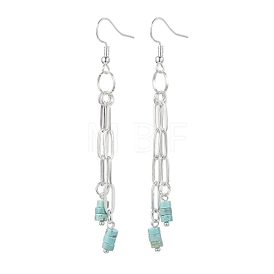 Natural Mixed Stone Flat Round Dangle Earrings EJEW-JE06812-1