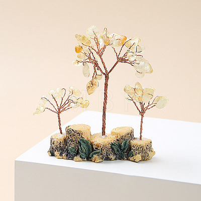 Natural Citrine Chips Tree of Life Decorations TREE-PW0003-23C-1